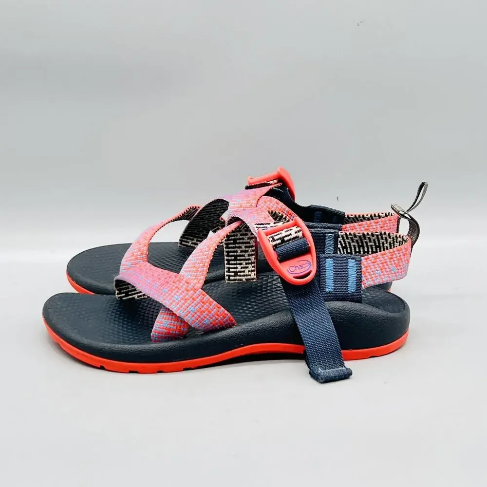 Chaco Sandals Kids Girls 2 Pink Blue Strappy Water Hiking Trail Outdoor Shoes